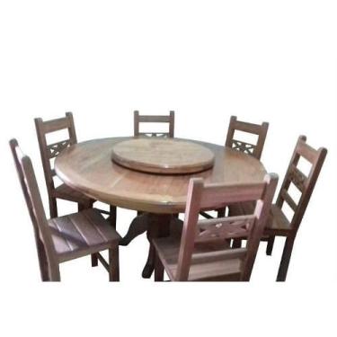 Imagem de Jogo De Mesa Laize Em Madeira De Demolição Com Prato Giratório - Cód 2202