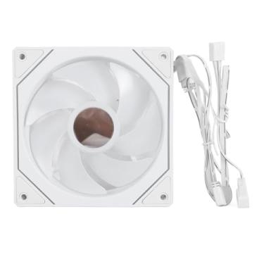 Imagem de Ventilador Alto do Caso do Argb Pwm do Rpm 120mm, Ventilador do Computador da Redução de Ruído, fã da Sincronização da Placa-mãe do Rgb para o Chassi do Pc (Folha reversa branca)