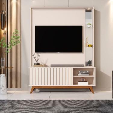 Imagem de Estante Ripada para Tv até 60 Polegadas Açaí Off White