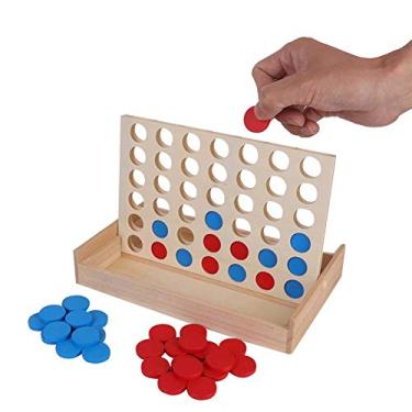 Imagem de Em Uma Fileira Brinquedos Educativos para Crianças Interação Pai-filho Conectar Jogos de Mesa Clássicos Brinquedos para Crianças Jogos de Tabuleiro de Madeira