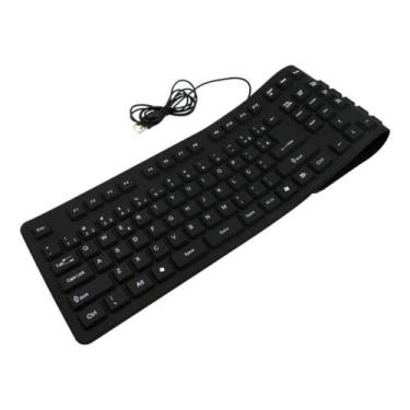 Imagem de Teclado Flexível Silicone Usb Dobrável - Notebook Pc Table - Inova