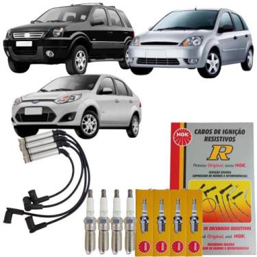 Imagem de Kit Cabos e Velas Ecosport Fiesta Ka 1.0 8v Zetec Rocam Ngk