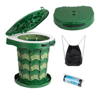 Imagem de Banheiro portátil, Potty de acampamento - Banheiro dobrável portátil,Altura ajustável Potty retrátil para crianças e adultos Banco de acampamento ao ar livre para a da praia de barco viagens longas