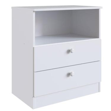 Imagem de Cômoda Infantil 2 Gavetas com Nicho Branca Completa Móveis