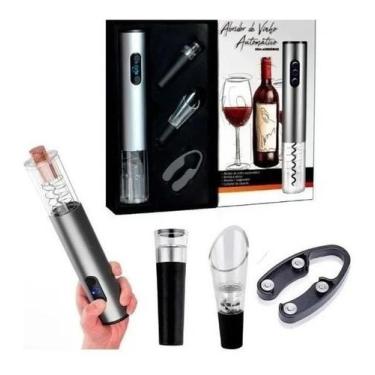Imagem de Abridor De Garrafa Vinho Automático Elétrico Kit 4 Peças - Durawell, P