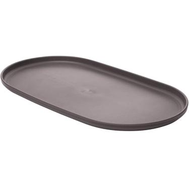 Imagem de Travessa Oval Bambu Plástico 30x17cm Prato Bandeja Servir Petisco Salgados Lines Lyor