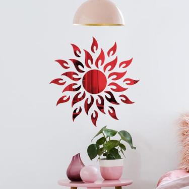 Imagem de Espelho Decorativo Sol Vermelho - Inove Papéis de Parede