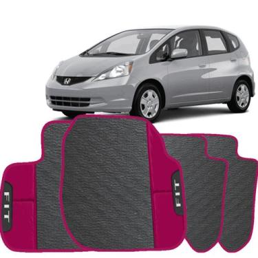 Imagem de LINDO JOGO TAPETE 4 PEÇAS CARRO AUTOMOTIVO  NA COR ROSA  Honda Fit 200