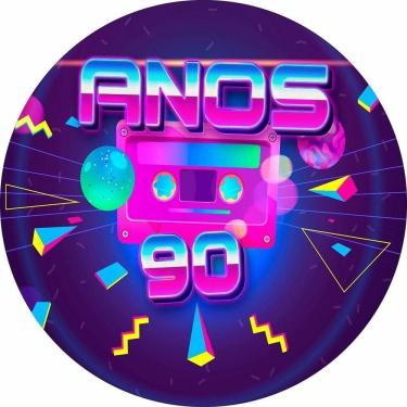 Imagem de Painel Redondo Tecido Sublimado 3D Anos 70,80 e 90 FRD-5959