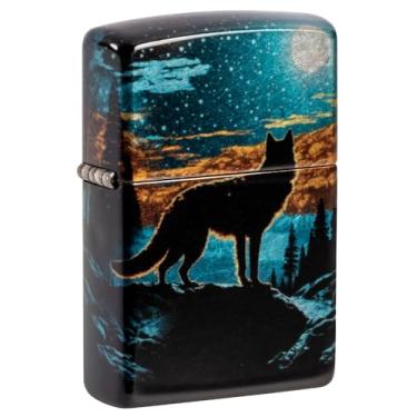 Imagem de Zippo Isqueiro de bolso cromado Moonlight Wolf Design 540