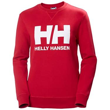 Imagem de Moletom Helly Hansen feminino padrão logotipo HH gola redonda, 162 vermelho, PP