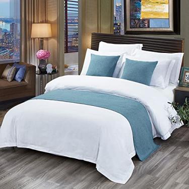 Imagem de HSTANGKY Cachecol moderno para cama de hotel, tapete de cauda, decoração de cama, colchas, lenços, proteção para queen, casal, solteiro, cama king size - verde|California King 19,7 x 102,3