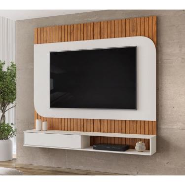 Imagem de Painel Tom para TV`s até 65`` Painel com Bordas Arredondadas - Freijó/Off White DJ Móveis