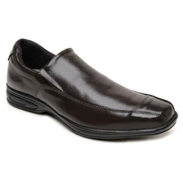 Imagem de Sapato Social Masculino De Couro Preto Solado Elegância e Conforto Amortecedor sem cadarço (Café, BR, Adulto, Numérico, M, 39)