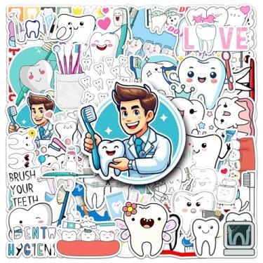 Imagem de Adesivos de saúde bucal pacote com 50 adesivos de vinil à prova d'água para garrafas de água, skate, computador, carros, bagagem, telefone, grafite, pacote para adolescentes, meninas, crianças e