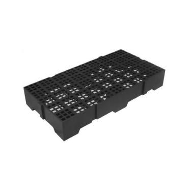 Imagem de Estrado Alto Pallet Piso Plástico Deck 13X41X82Cm Preto - LP