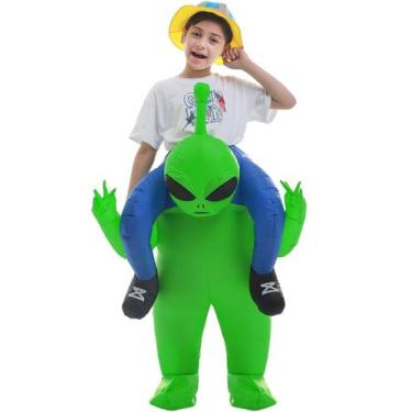 Imagem de Fantasia inflável de dinossauro alienígena de casal duplo para Hallowe