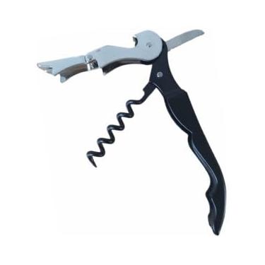 Imagem de Saca-Rolhas de Aço Inox com 2 Estágios e Canivete, 12 cm, Design Moderno