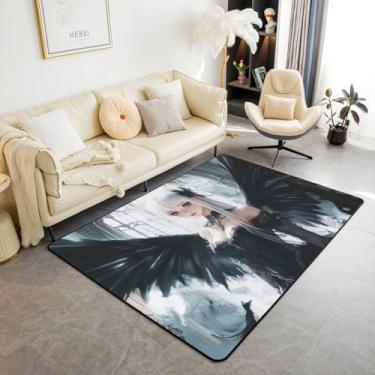 Imagem de Erosebridal Tapete de área de anime para meninas, 1,52 m x 1,28 m, tapete de anime japonês kawaii, para crianças, meninos, adolescentes, adultos, desenho animado, interior, tapete lavável com animação