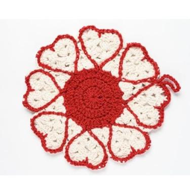 Imagem de Descanso de panela corações em barbante