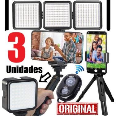 Imagem de Estabilizador de Mão Steadicam Celular + 3 Iluminador de Led Luz Filma