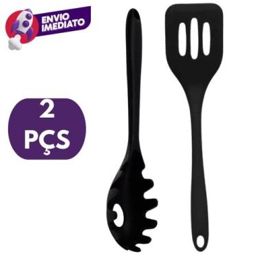 Imagem de Espátula Vazada Silicone Hamburguer Fritura Grelha E Pegador Massa Den
