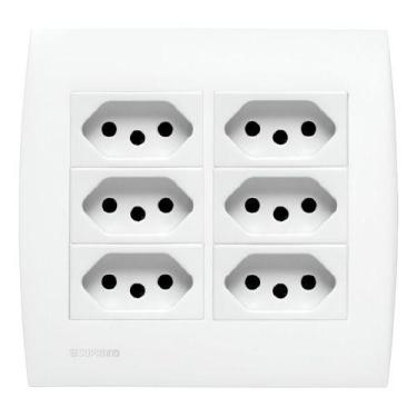 Imagem de Conjunto 4X4 6 Tomadas 10A Soprano Siemens Ilus