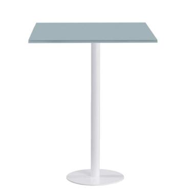 Imagem de Mesa Pisa Beta Bistrô Fratini 107,50cm (a) Disco Redondo Branco Tampo Mdp Quadrado Cinza 60cm (l)
