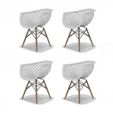 Imagem de Conjunto com 4 Cadeiras Web DSW Branco - Mobly