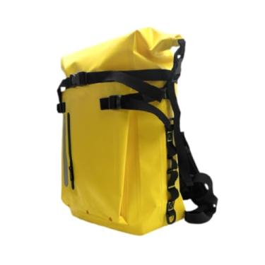 Imagem de YIJU Mochila impermeável com bolsa seca de 30L, mochila portátil com tampa de enrolar para atividades ao ar livre, vela, acampamento, esportes aquáticos, Amarelo