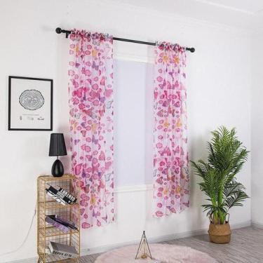 Imagem de Cortina De Tule Romântica Estampa De Borboleta - Modinha Fashion