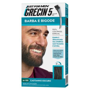 Imagem de Gel Color Grecin 5 Barba E Bigode Castanho Escuro 120ml