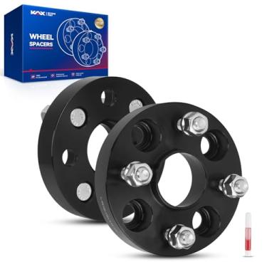 Imagem de KAX Espaçadores de roda de 4 x 100 mm, espaçadores de roda centralizados de cubo de 4 pinos forjados de 1 polegada com pinos M12 x 1,5 furo de cubo de 54,1 mm, adequado para Accent, Yaris, Corolla,