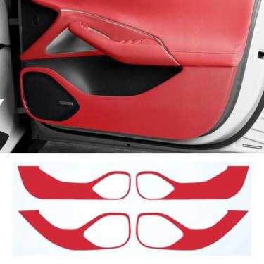 Imagem de Assento de carro almofada anti-chute proteção de chute para SU7 placa de desgaste pedal fileira capa de assento acessórios peças (vermelho)