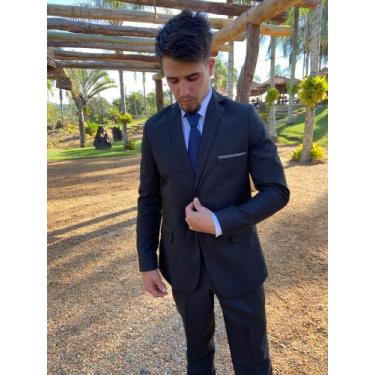 Imagem de Ternos Slim Masculino Micro Fibra - TN TERNOS, Preto, Paletó 44 Calça 