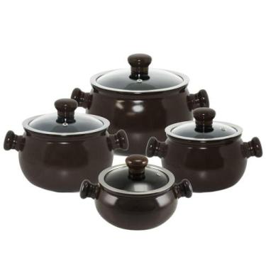 Imagem de Jogo De Panelas Em Cerâmica Premiere Com 4 Peças Ceraflame Chocolate
