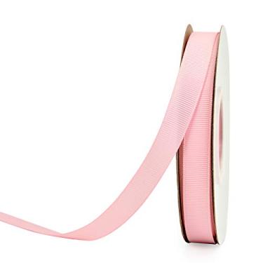 Imagem de YAMA Rolo de fita de gorgorão sólido de 1,27 cm - 25 metros para fitas de embrulho de presente, rosa claro
