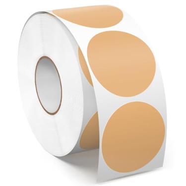 Imagem de Meitaat Rolo de adesivos de círculo marrom de 3,8 cm, 1000 peças, etiquetas autoadesivas de vinil redondas com codificação de cores, à prova d'água, para venda de negócios, escola, escritório, casa