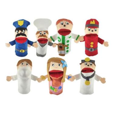 Imagem de Fantoche Das Profissões Kit Com 7 Personagens - Generico