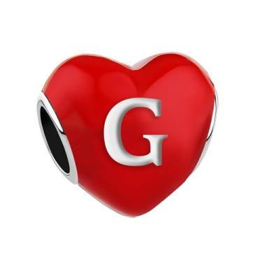 Imagem de JMQJewelry G Charm Iniciais Pedra do mês de nascimento, letra do alfabeto, compatível com pulseiras Pandora, pingentes pendentes para pulseiras