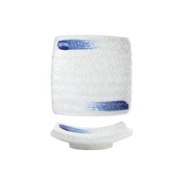 Imagem de Prato de molho de sushi requintado quadrado de cerâmica japonesa simples - Rolland