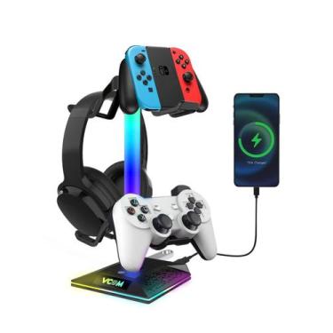Imagem de Suporte de fone de ouvido V VCOM RGB para jogos com 2 portas USB Supor