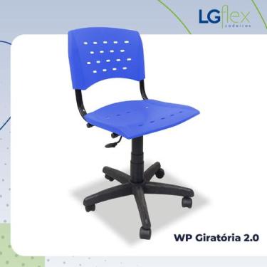 Imagem de Cadeira Escritório WP Giratória Plástica Lg Flex Com Braço Azul - LG F