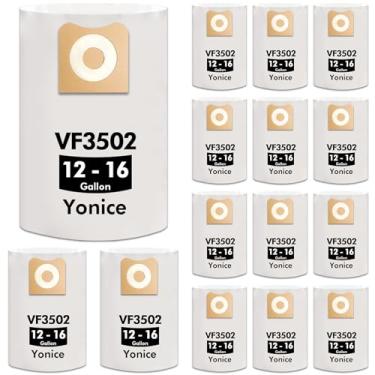 Imagem de Yonice Pacote com 15 sacos de vácuo VF3502 compatíveis com aspirador de pó seco e molhado Ridgid 12-16 galões, acessórios para coletores de poeira 23743