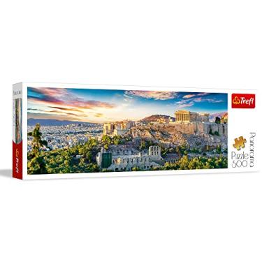 Imagem de Trefl Panorama Acropolis, Athens 500 Piece Jigsaw Puzzle Red 26"x9" Print, DIY Puzzle, Creative Fun, Classic Puzzle for Adults and Children from 10 Years Old