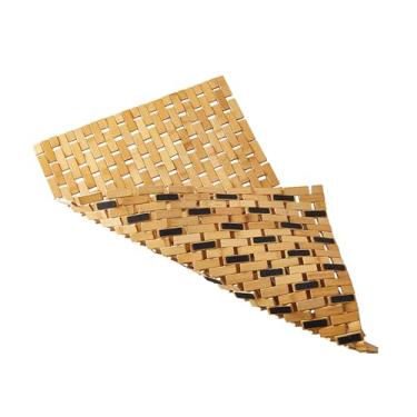Imagem de Ｂｅｓｇａ Tapete de banho de bambu, tapete de banheiro resistente à água, de banho, piso, de banho para piscina, cozinha, sauna, escritório, superfícies, L