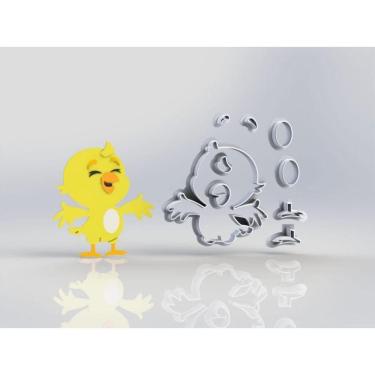 Imagem de Cortador Pintinho Amarelinho Modular Tamanho 7 Cm