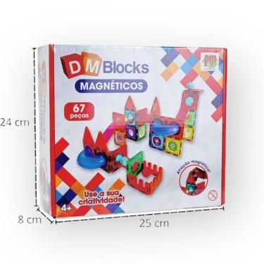 Imagem de Blocos de Montar Magnéticos 67 Peças DM Toys