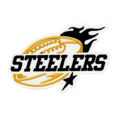 Imagem de Siam Accs Rugby Fans Steelers Football Star Patch bordado time favorito dos fãs de futebol americano, passar a ferro, costurar, para roupas, mochilas, jeans, motocicleta, costurar, jaquetas