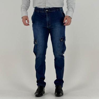 Imagem de Calça Young Style Jeans Jogger Cargo Masculina-Masculino